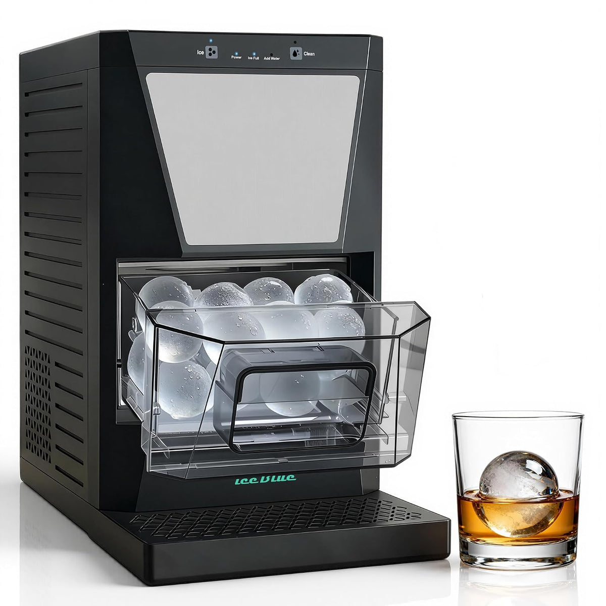 2" Clear Ice Ball Maker for Whiskey, iceBlue Self-Cleaning Ice Sphere Maker