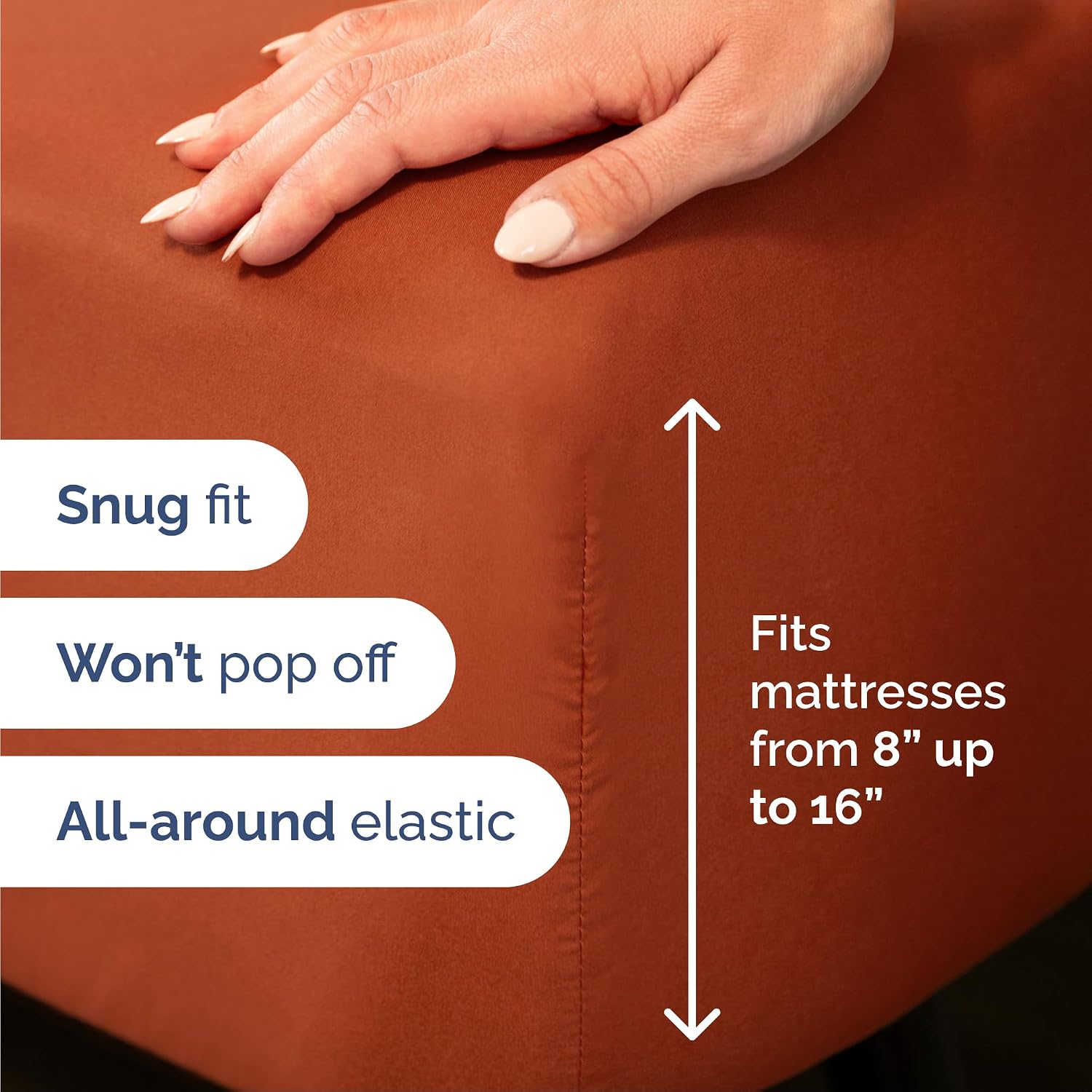 Queen Size 4 Piece Sheet Set - Breathable & Cooling Sheets - Terracotta