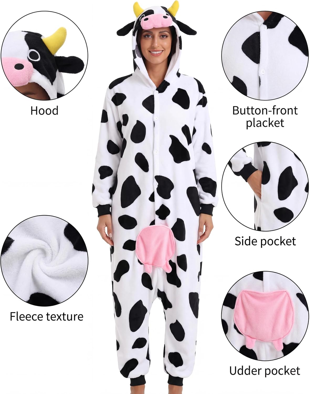 CANASOUR Adult Halloween Onesie Pajamas Costume Women
