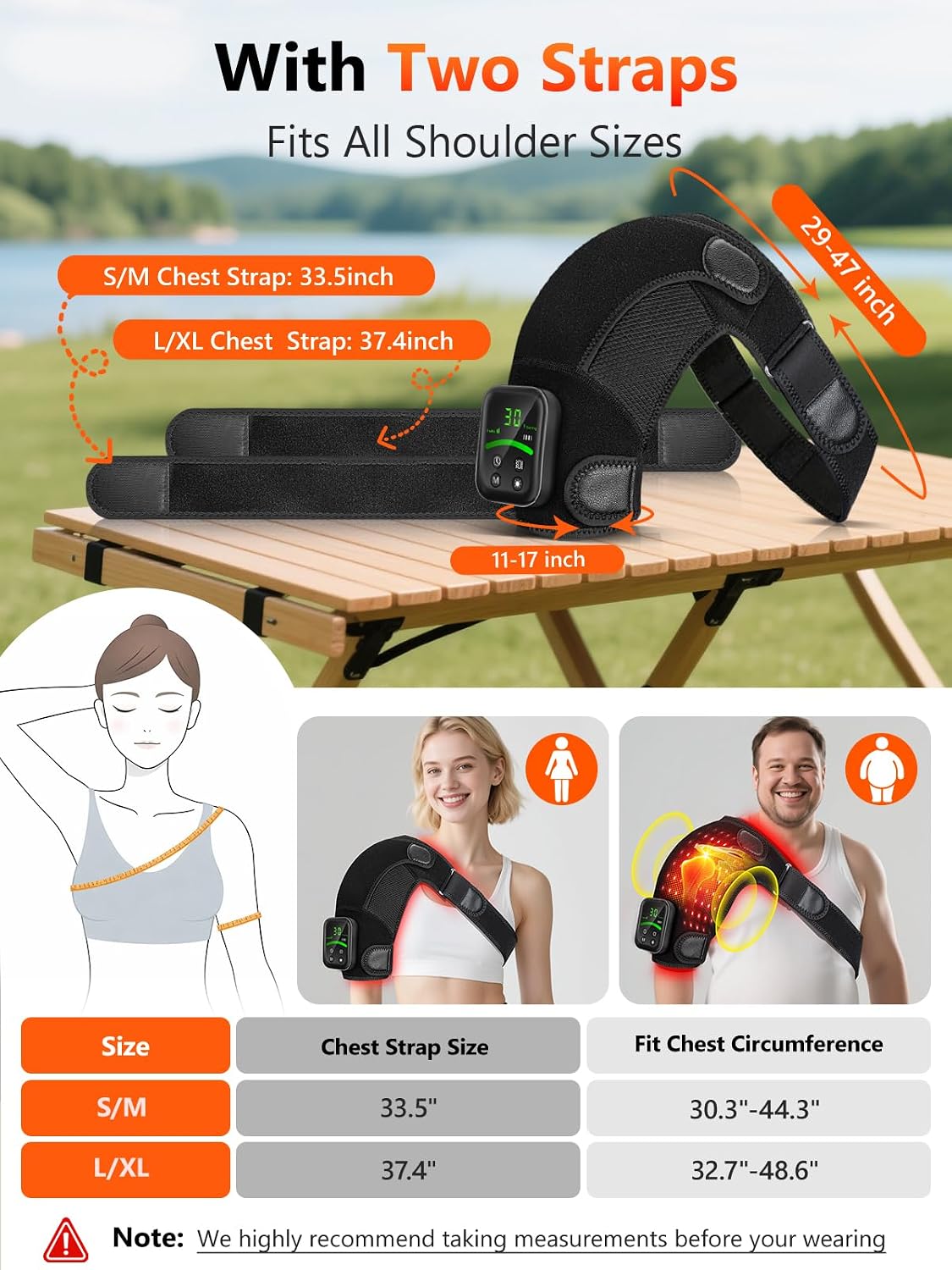 100 LEDs Red Light Therapy for Shoulder with Heat & Massage