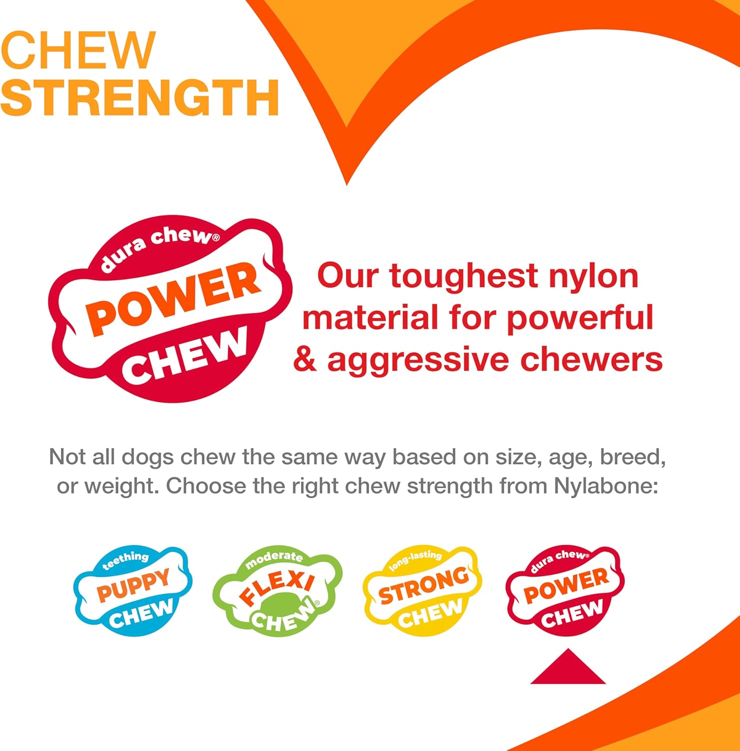Nylabone Power Chew Original Bone Dog Chew Toys, Small, 3 Count