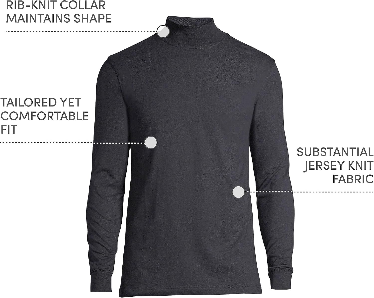 Lands' End Men's Super-T Mock Turtleneck