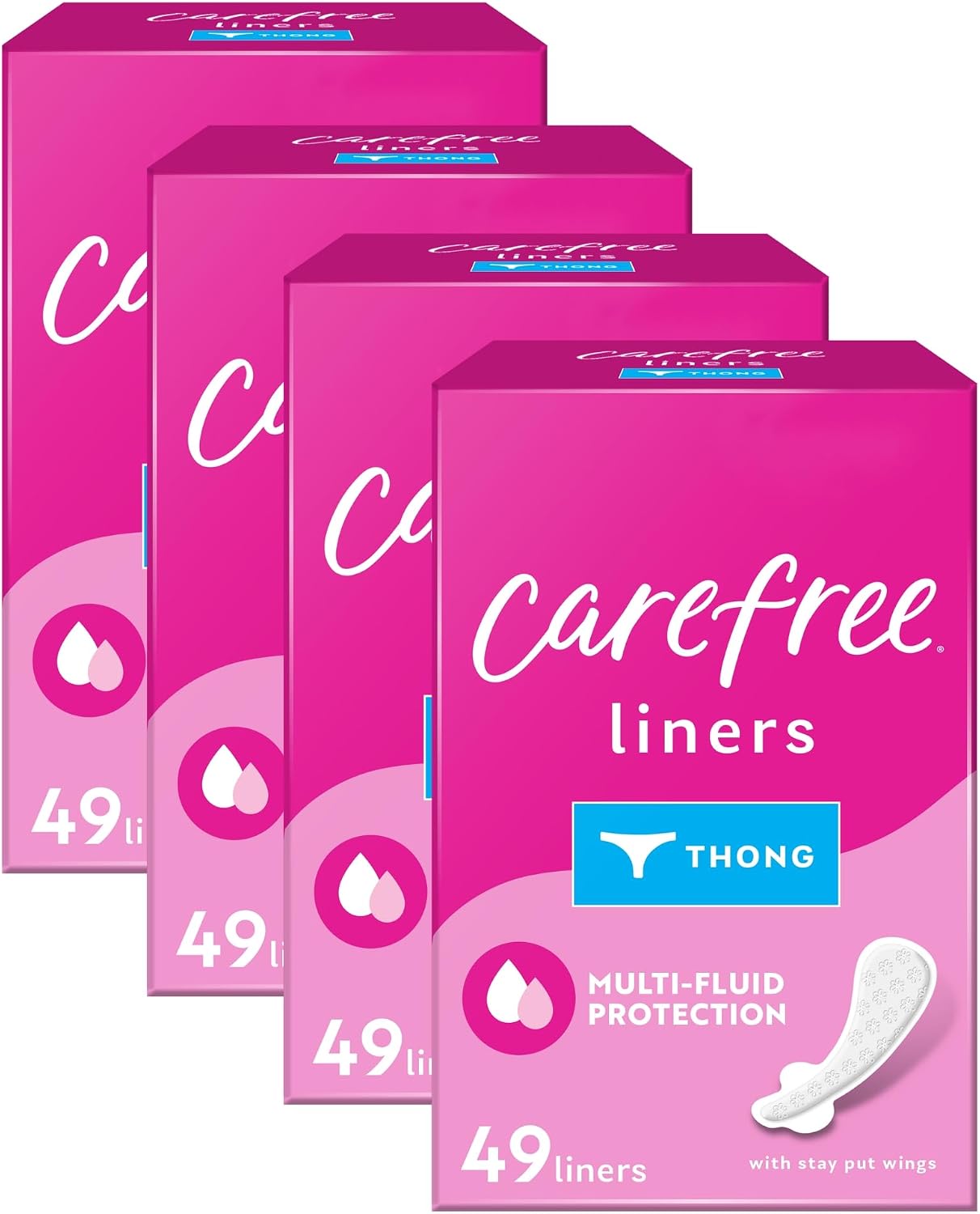 Carefree Thong Pantiliners-Unscented- 49 Count (Pack of 3)