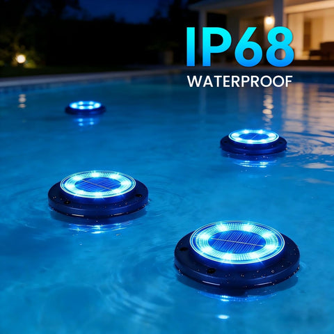 Flacchi Solar Lights Outdoor Waterproof，Blue 12 Pack 2-in-1 Ground Lights