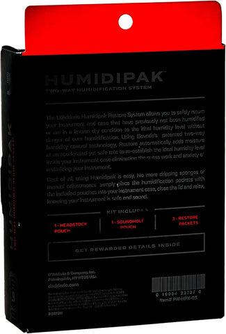 D'Addario Humidipak Guitar Restore Kit, Two-Way Case Humidity Control