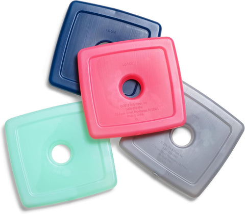 Cool Coolers by Fit & Fresh Slim Ice Packs, Quick Freeze Reusable Ice Packs for Lunch Boxes & Coolers, Long-Lasting, Space Saving Lunch Ice Packs, Blue, 4Pk