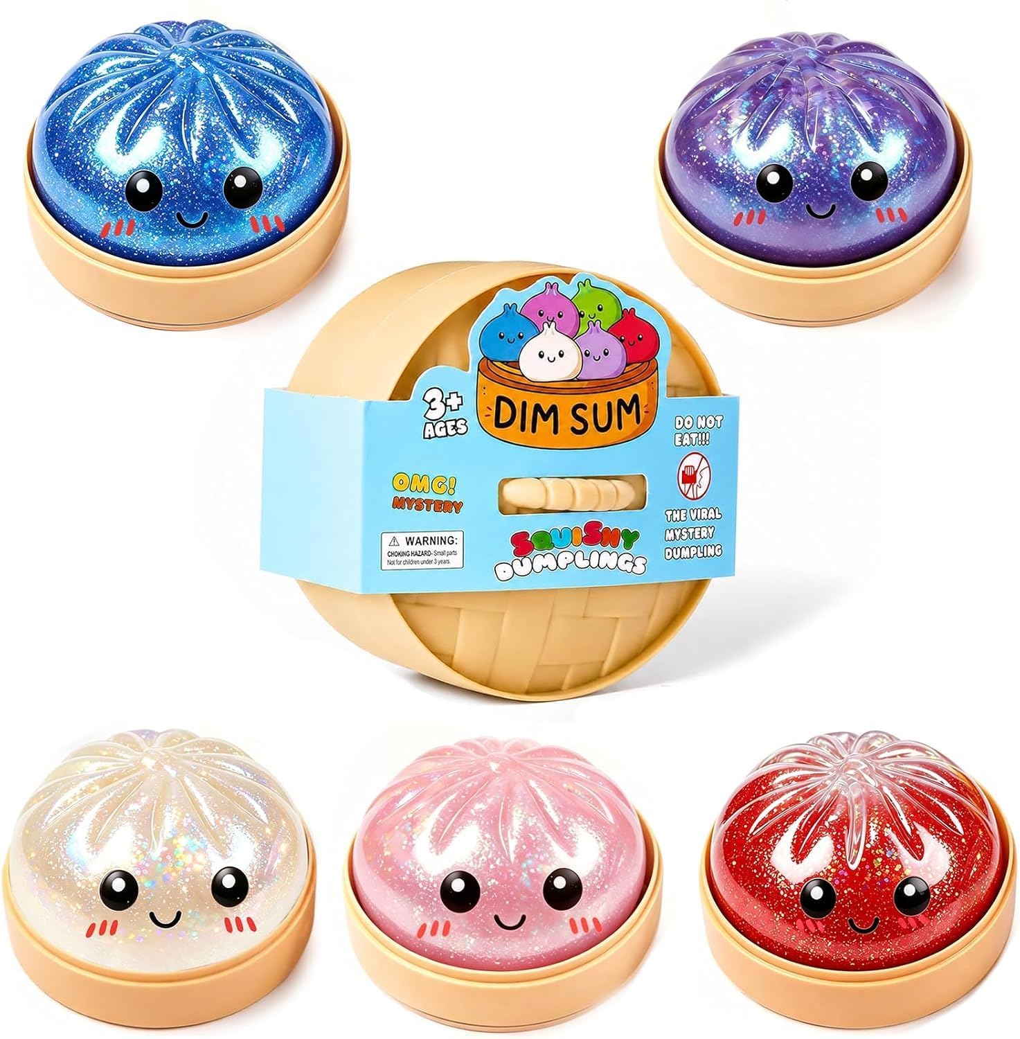 Squishy Mystery Box,Glitter Squeeze Ball with Slow-Rising Bounce, Solid TPR Fidget Pal for Daily Calm, Quiet Travel Buddy for Work Study Home, Sweet Treat Gift(1PCS)
