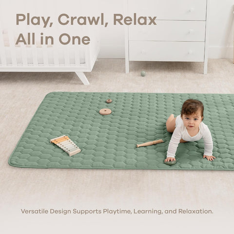 Comfy Cubs Rectangle Kids Play Mat Med 48x72in Baby Floor Mat - Fern