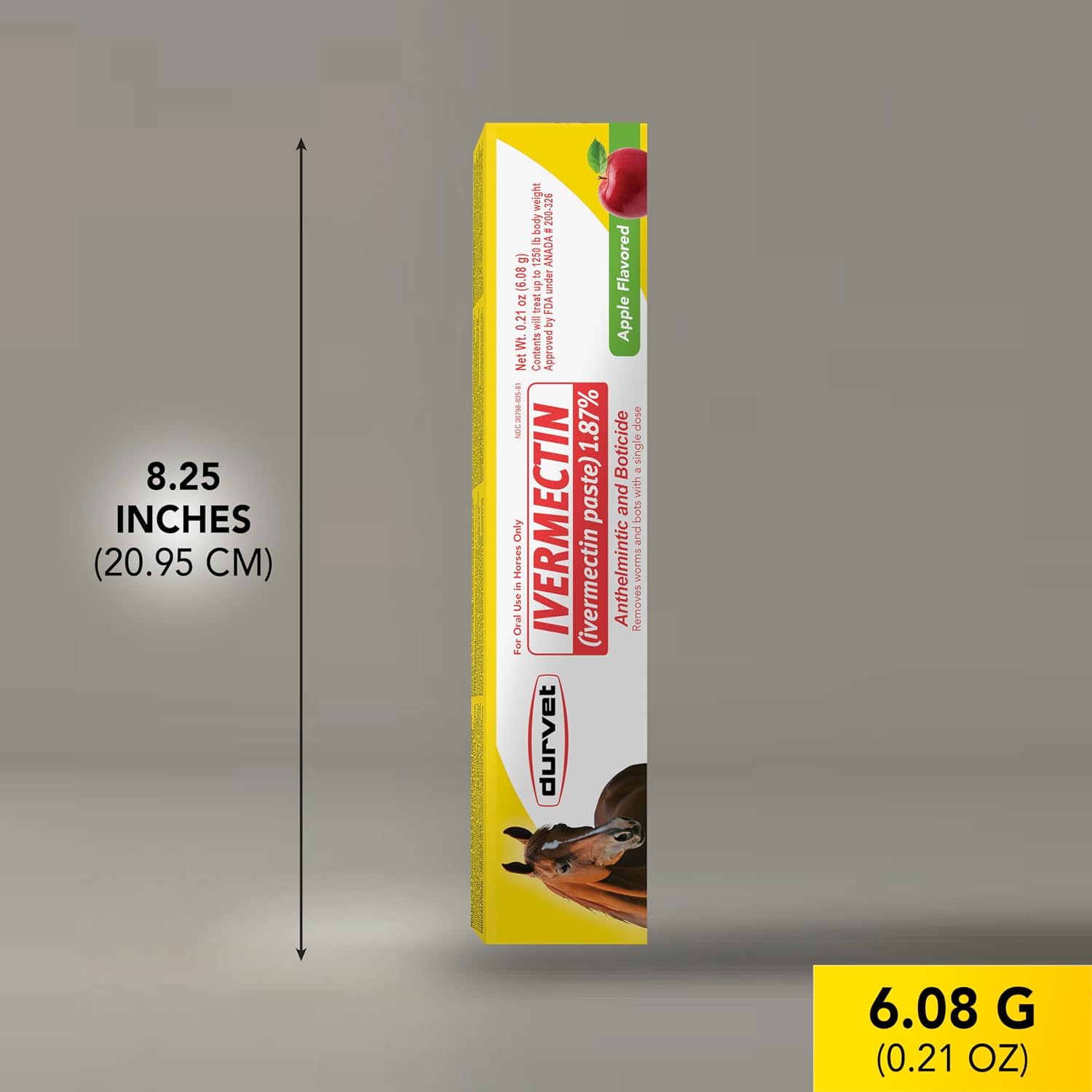 Ivermectin Paste Dewormer - 6.08g dose @ 1.87%-Apple Flavored, 6 Count