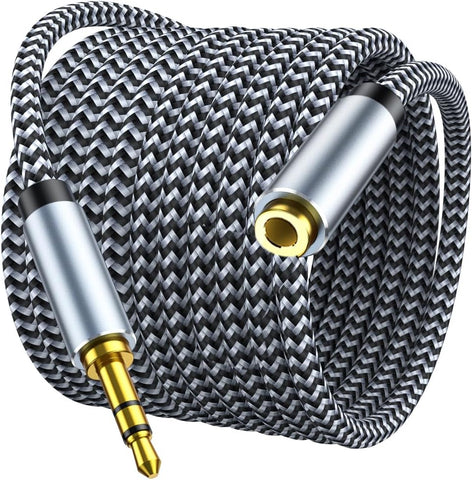 Headphone Extension Cable 10ft - Aux 3.5mm Extension Cable Male to Female, 1/8 Inch TRS Stereo Audio Jack Extender for Car, Speaker, TV, PC (Audio Only, No Mic)