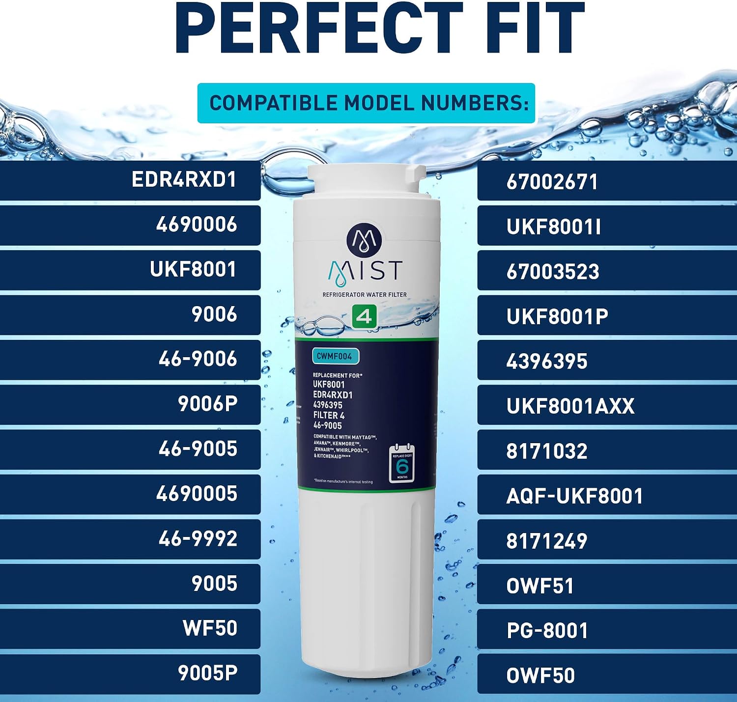 Mist EDR4RXD1 Water Filter, NSF 42, 2 Pack