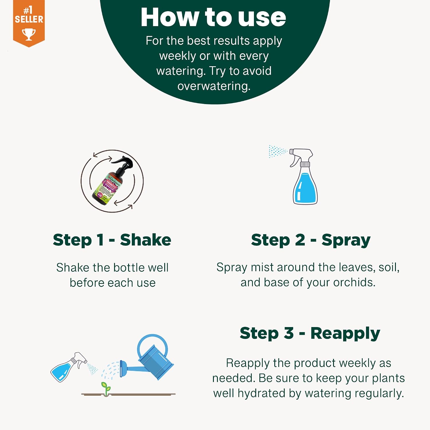 Gardenera Professional Tomato Spray Fertilizer Mist for Home Gardening | 3-1-2 Gentle Blend Mist for Healthy Leaves & Growth | Essential Nutrients for Tomatoes - 8oz