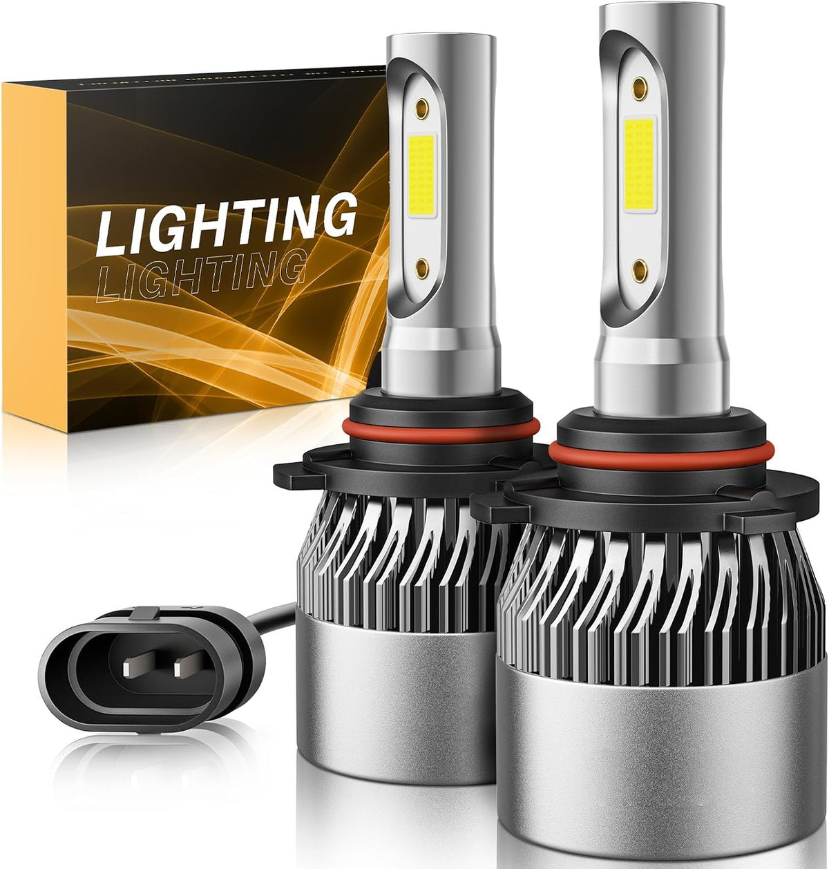 𝟫𝟢𝟣𝟤/𝖧𝖨𝖱𝟤 Bulb 6500K Cool White 60000LM 900% Brighter, 1:1 Beam Plug and Play IP68 Waterproof Off-Road Lights, Pack of 2