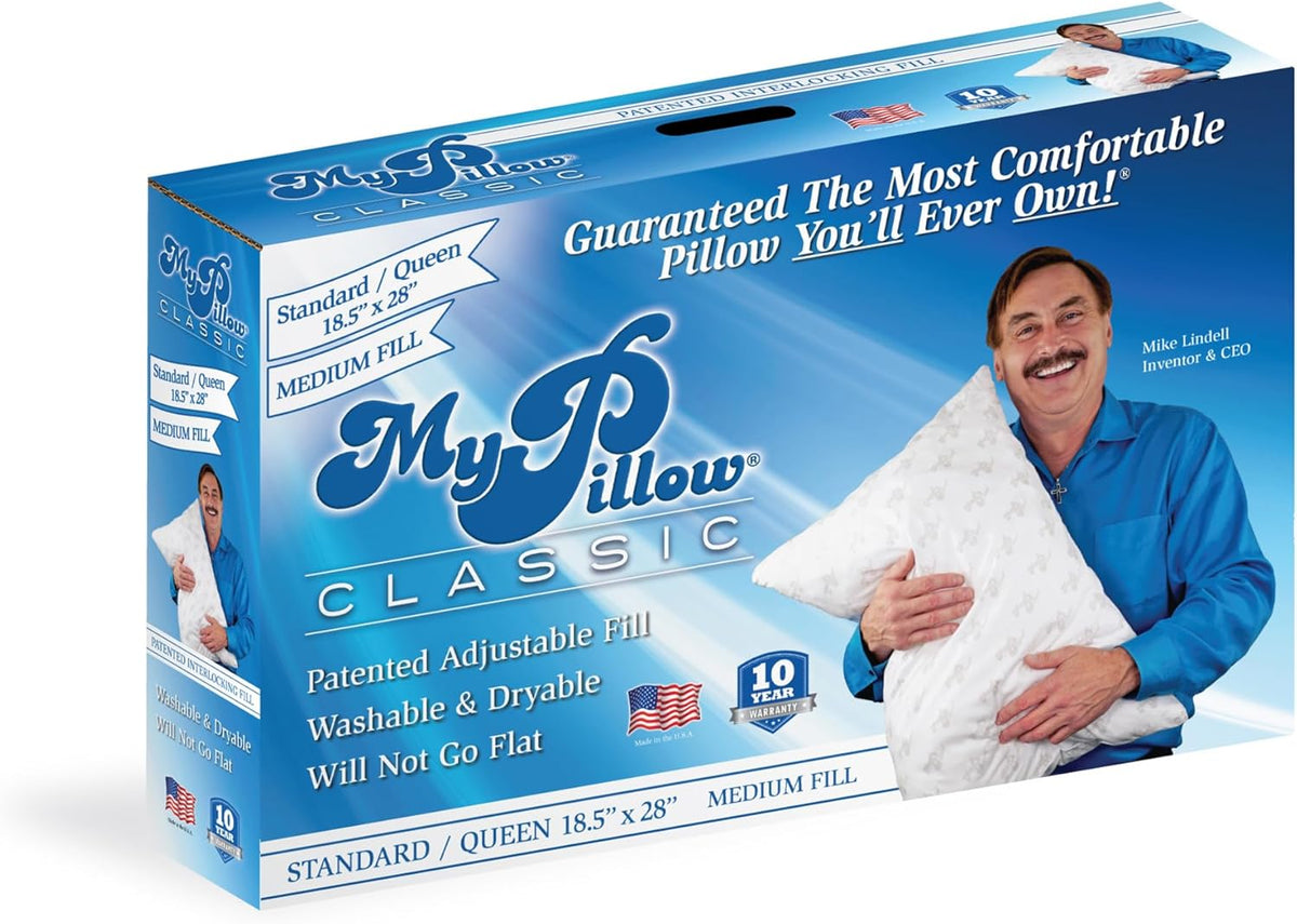 MyPillow Bedding Bed Pillows for Sleeping Queen Size, Perfect for Back, Stomach or Side Sleepers - My Pillow Classic Pillow [Queen, Medium]