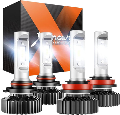 9005 H11 Bulbs, HB3/9005 H8/H9/H16/H11 Light with Plug and Play, 160,000LM, Non-polarity, Wider Driving Vision, Light Bulbs, Powersports Bulbs and Assemblies, Pack of 4