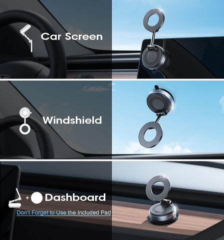 REOKILY 2026 Upgraded Vacuum Magnetic Car Phone Holder 360° Reinforced 96LBS Ultra Suction Cup Phone Mount for MagSafe Cell Phone Holders for Your Car/Gym/Mirror Mount for iPhone & Android