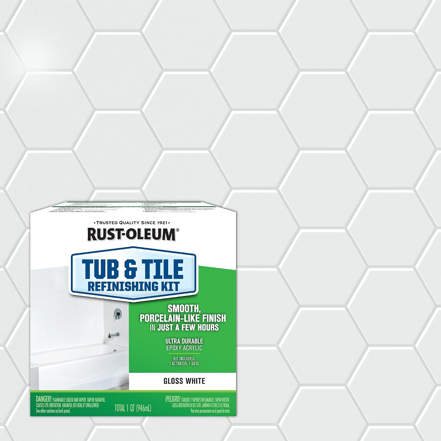 Rust-Oleum Tub & Tile Refinishing 2-Part Kit, Gloss White