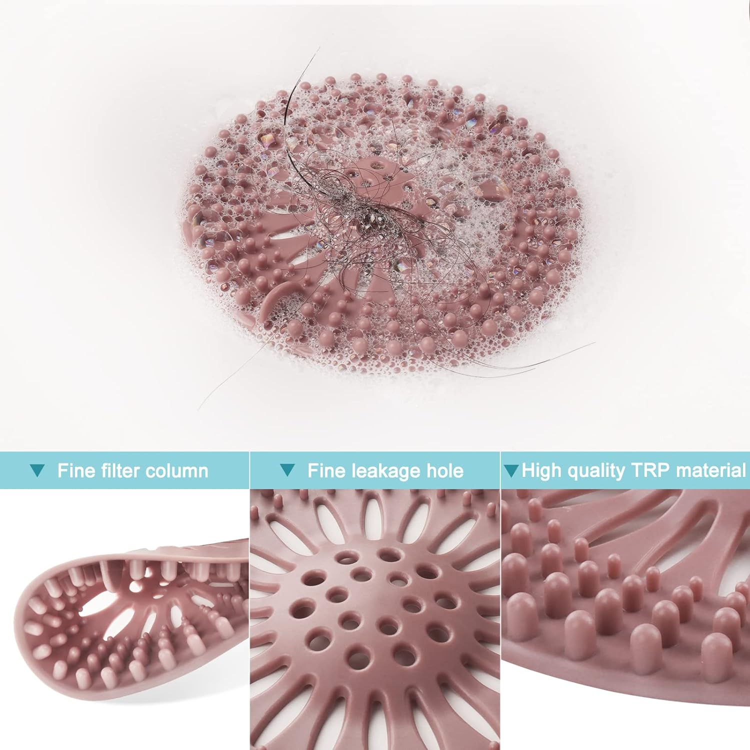 Gotega 5 Pack Sink Drain Strainer, Hair Catcher for Bathroom Tub Shower