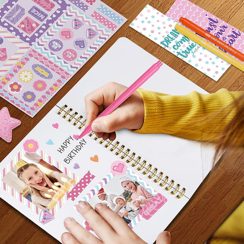 Nollh DlY Journal Kit for Girls Scrapbook Gifts for 8-12 Year Old Girl