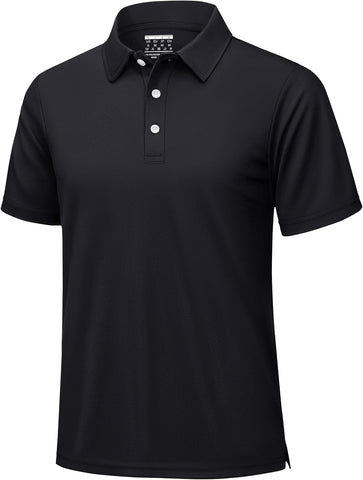 KEFITEVD Mens Short Sleeve Golf Polo Dry Fit Performance Shirt