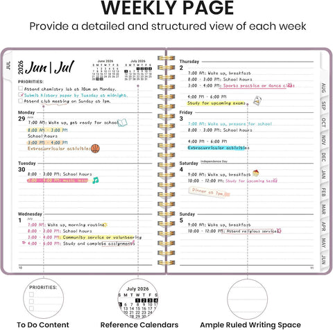 Taja Planner 2026-2027, Jul 2026-Jun 2027 Monthly & Weekly Calendar Book