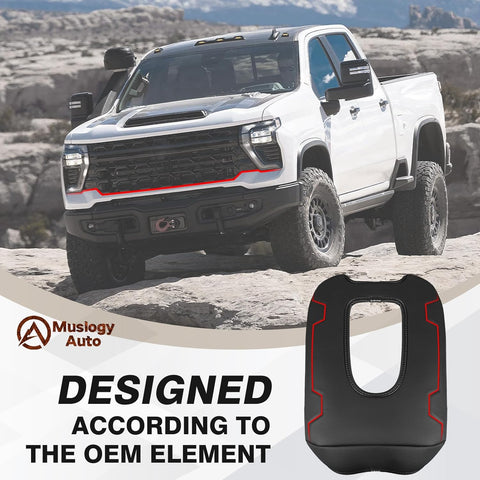 Muslogy Armrest Cover for Silverado/Sierra 2019-2026, Regular Thick, Bench