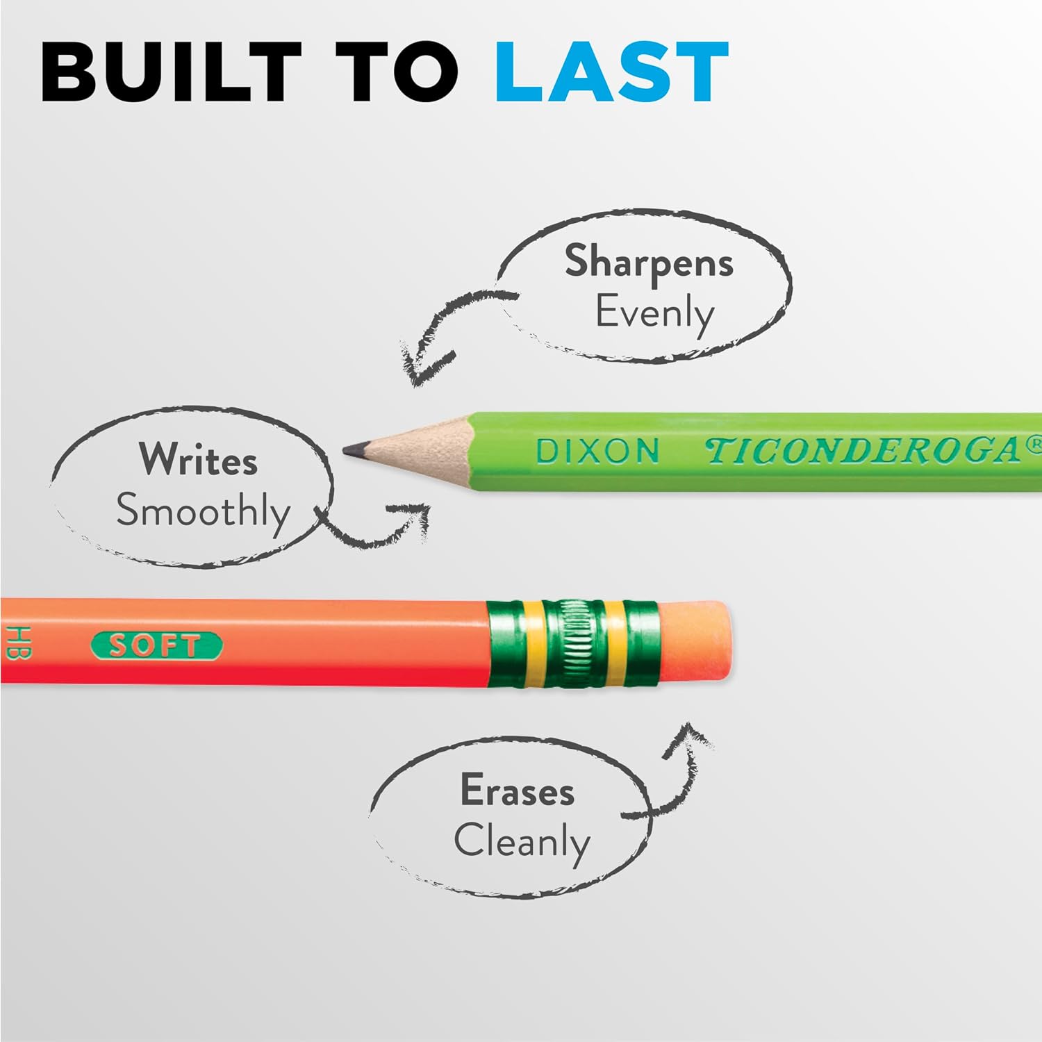 Ticonderoga Neon Pencils, #2 Pre-Sharpened Wood Pencils with Erasers, 18-Count, 13018 (Pack of 6, 108 Count Total)
