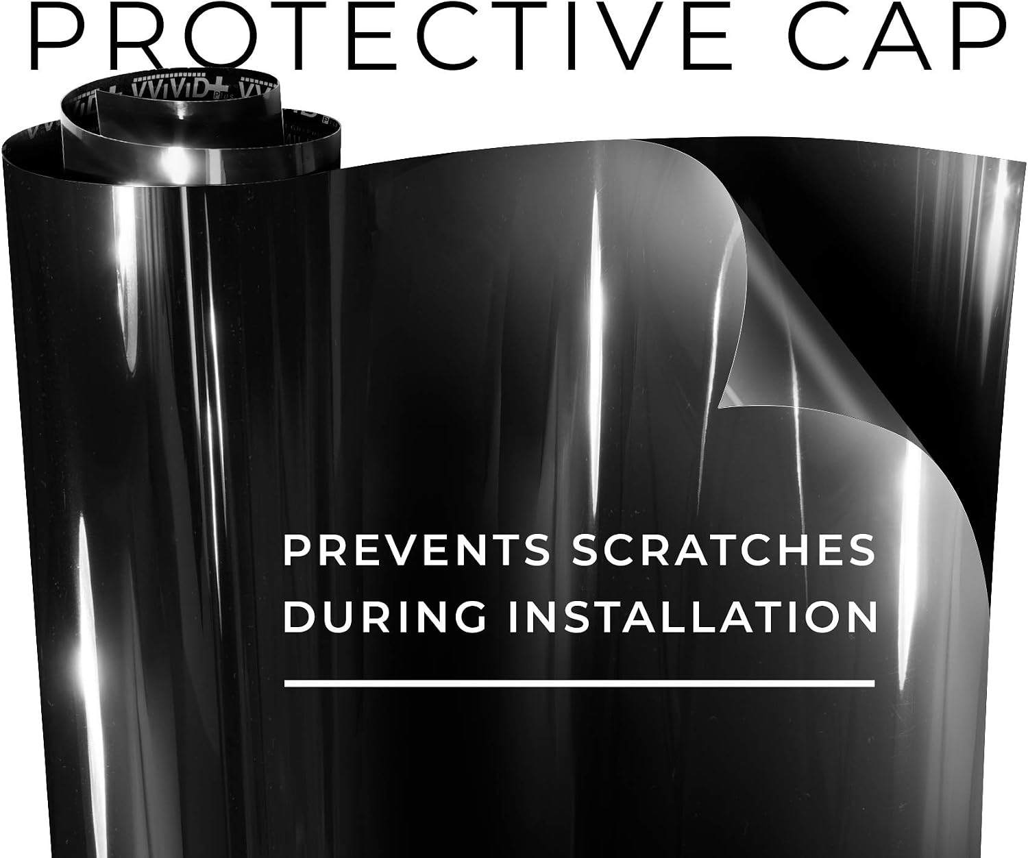 VViViD+ Ultra Gloss Premium Vinyl Car Wrap Film (5ft x 5ft, Gloss Piano Black)