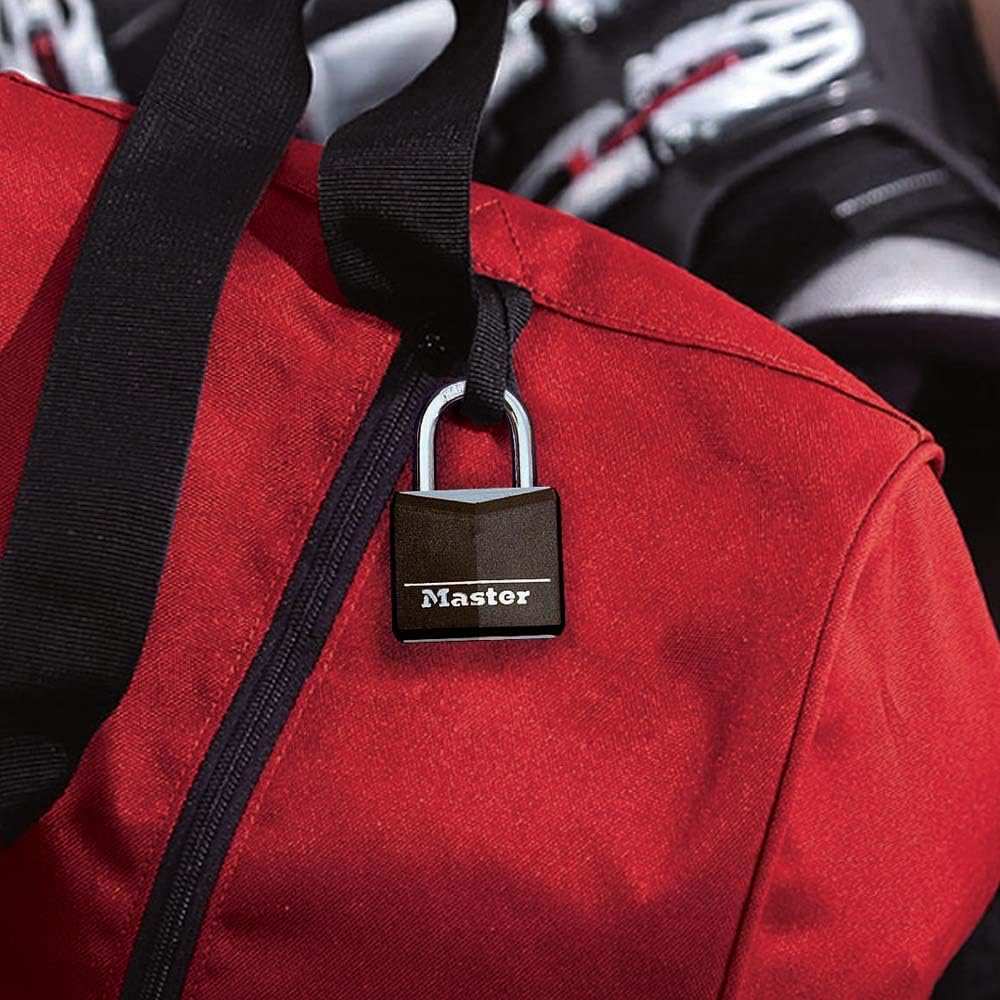 Master Lock 131D 1-3/16" Wide Covered Aluminum Keyed Padlock, One Pack, Black