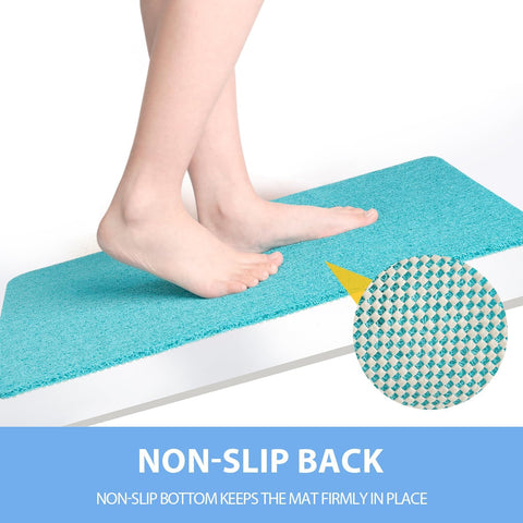 Hargiis Non-Slip Bathtub Mat, Anti Slip Shower Mat, Fast Drying Bathtub Mats, Foot Scrubber Mat, Anti Slip Mat for Tub, Floor, Bathroom, Kitchen, Home, Hotel (Turquoise Blue 40"×28")