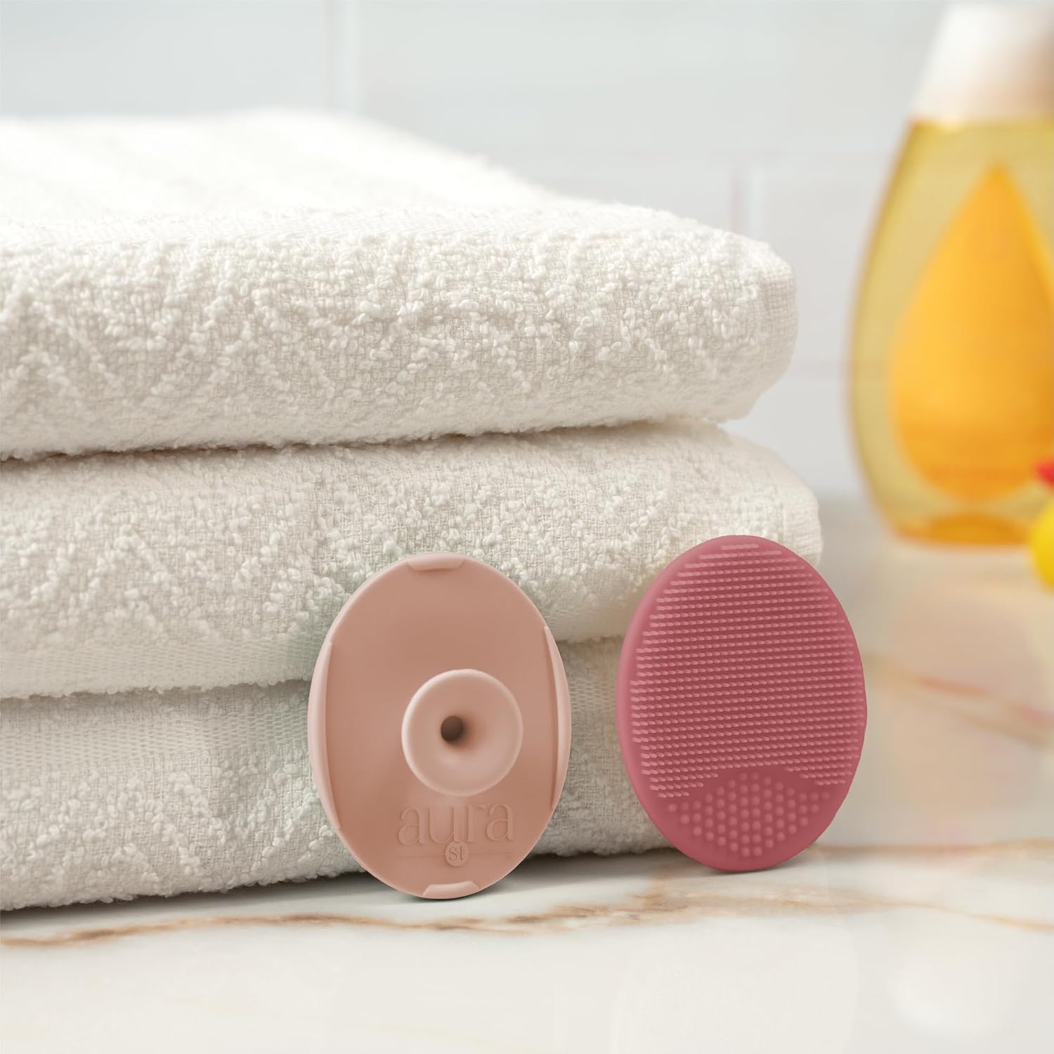 S&T INC. Cradle Cap Brush for Baby, 2 Pack, 2" x 2.5", Pink