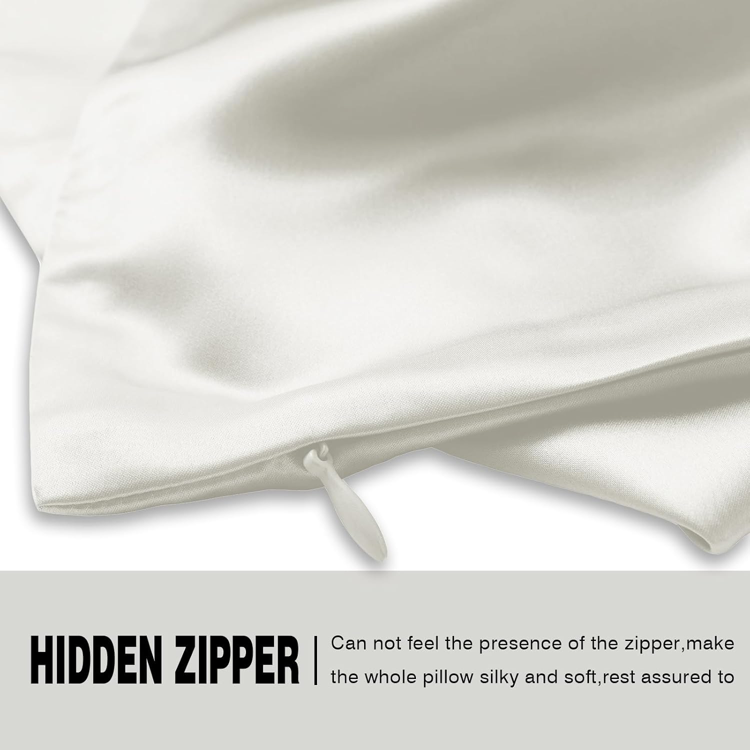 Silk Pillow Cases 2 Pack,Soft Breathable and Sliky Standard Size Pillow Cases Set of 2,Natural Mulberry Silk Pillowcase Set of 2 for Hair and Skin with Hidden Zipper (Ivory,20"X 26",2pcs)
