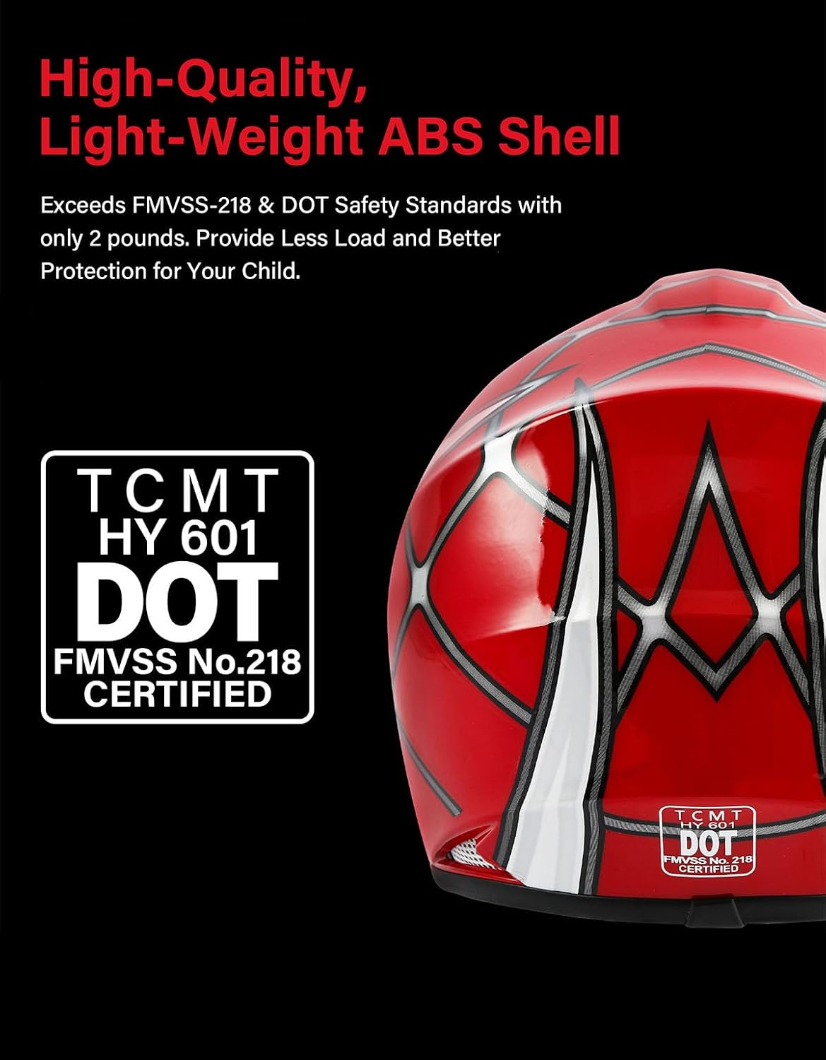 Youth Kids Dirt Bike Helmet Full Face Motocross Red Spider Helmets