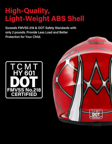 Youth Kids Dirt Bike Helmet Full Face Motocross Red Spider Helmets
