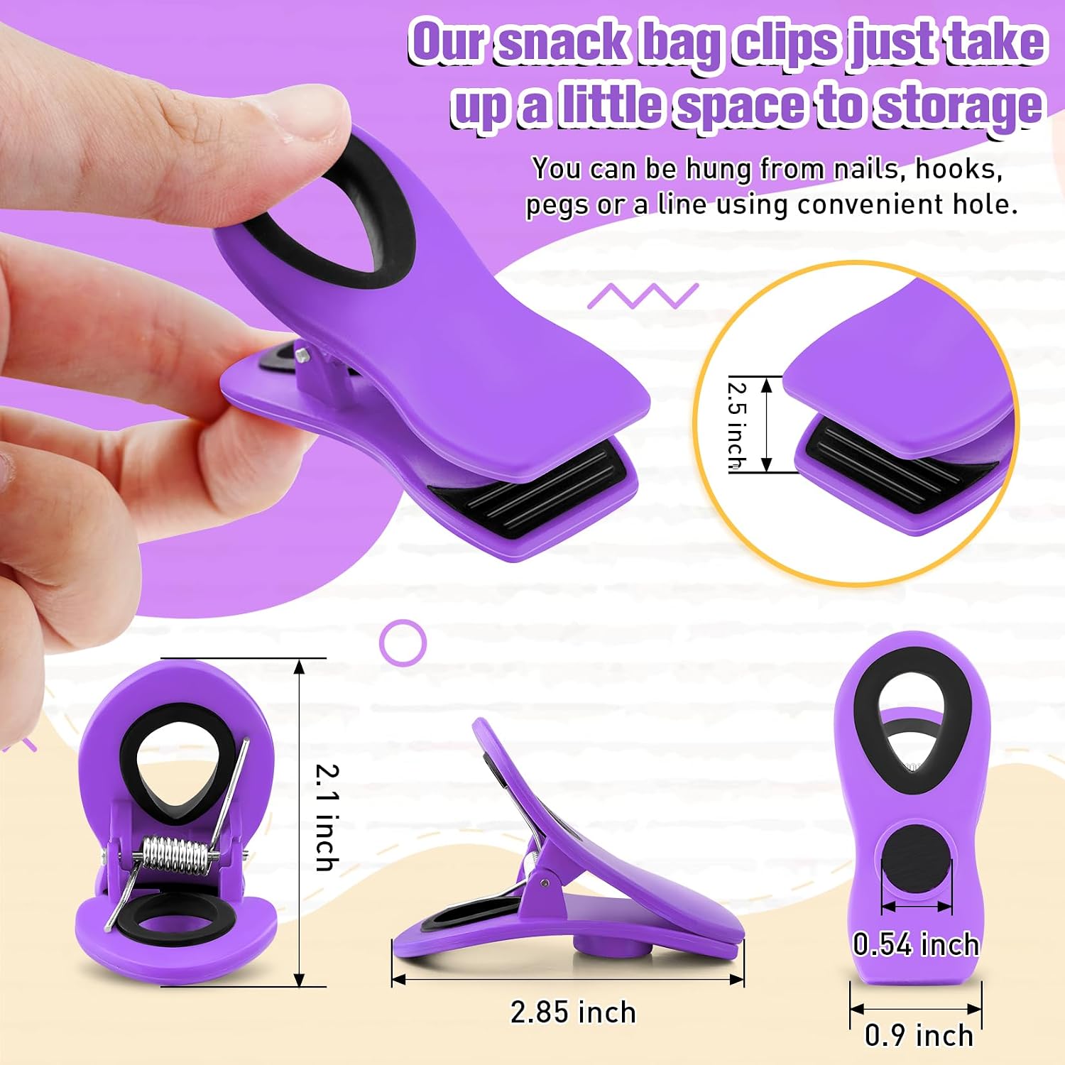 Chip Clips, Bag Clips for Food Storage, 12 Pack Multicolor