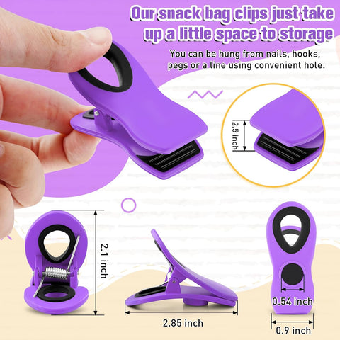 Chip Clips, Bag Clips for Food Storage, 12 Pack Multicolor