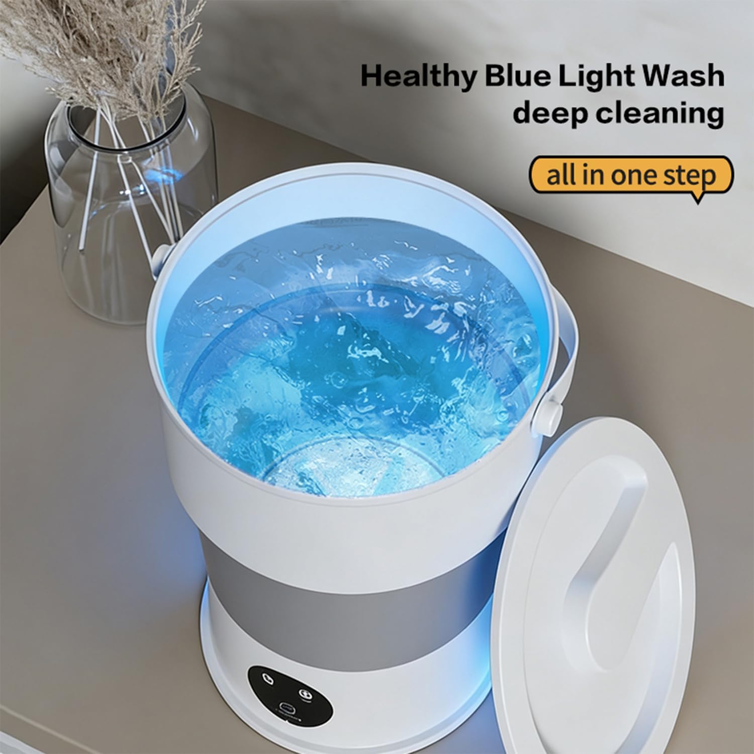 Portable Foldable Washing Machine, Mini USB-Powered Laundry Washer for Travel and Dorm, Gentle Cleaning for Baby Clothing, Underwear, and Socks