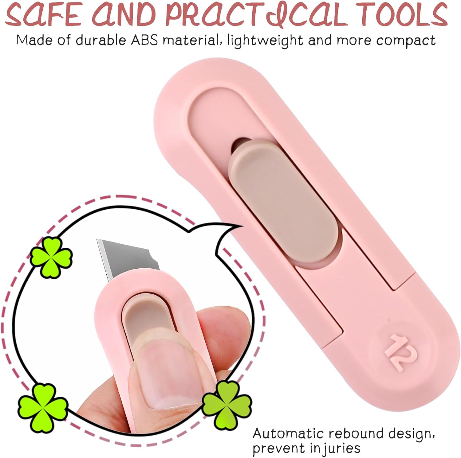 Box Cutter,Retractable Box Opener, Package Opener, Easy Slide Retractable Cute envelope opener for opening daily express boxes, envelopes, packages, paper tapes and more (8 Pcs Box Cutter)