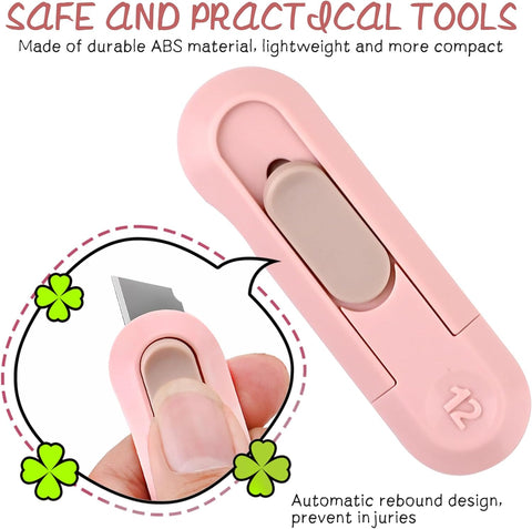4 PSC Box Cutter,Retractable Box Opener, Package Opener, Easy Slide Retractable Cute Utility Knife For Opening Daily Express Boxes, Envelopes, Packages, Paper tapes and more (4 PSC Box Cutter)