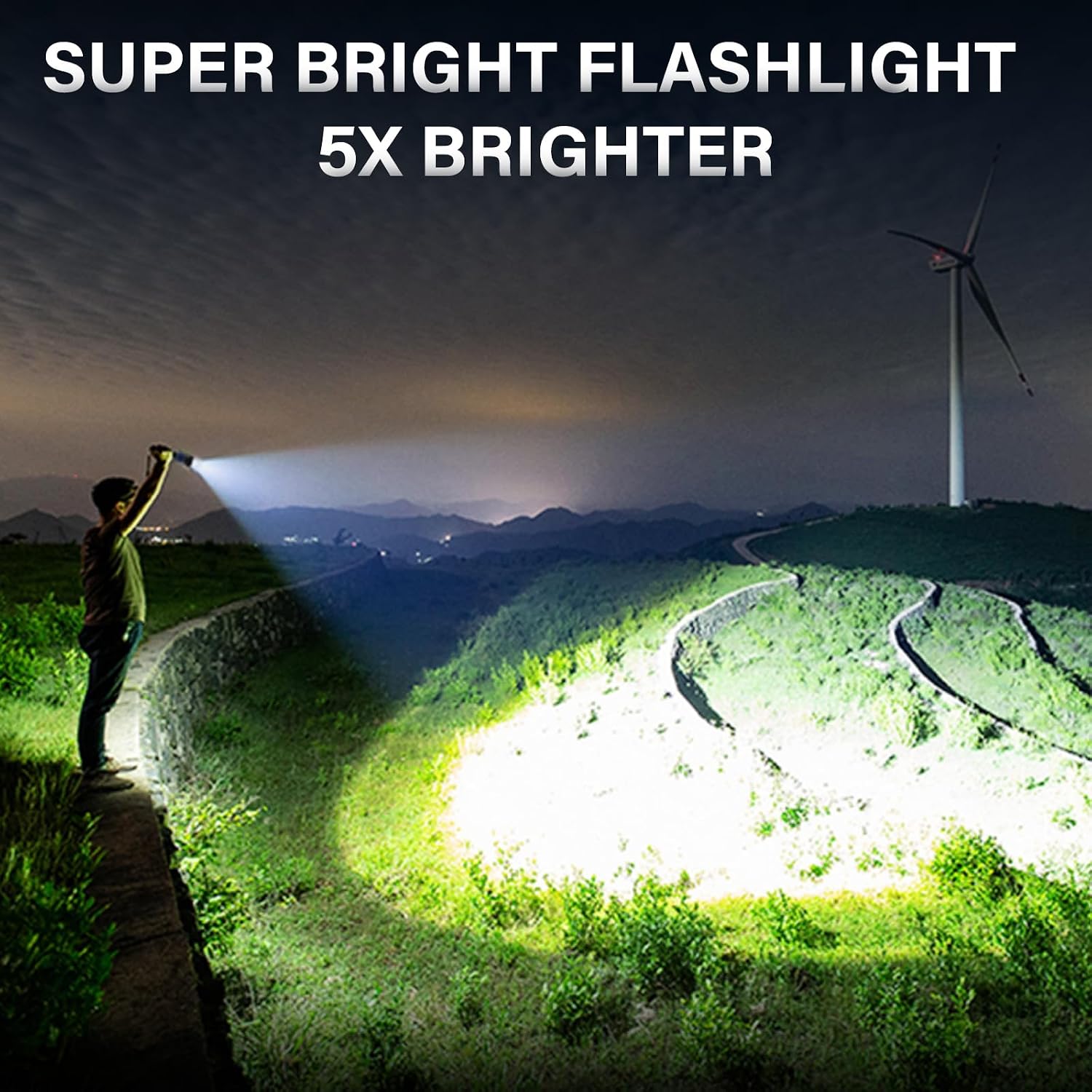 AKNEAR Rechargeable LED Flashlight High Lumens Super Bright