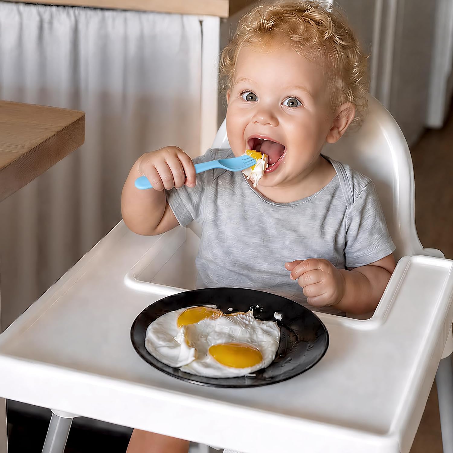 12 Pieces Toddler Utensils Set, Plastic Spoons and Forks Set for Kids, Children Safe Flatware, Dishwasher Safe, Plastic Reusable Cutlery, BPA Free, Macaron Color