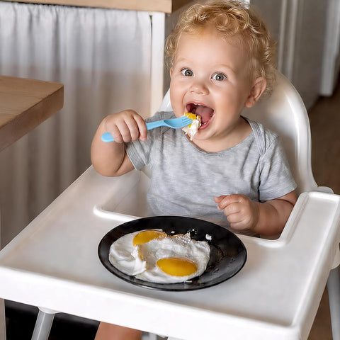 12 Pieces Toddler Utensils Set, Plastic Spoons and Forks Set for Kids, Children Safe Flatware, Dishwasher Safe, Plastic Reusable Cutlery, BPA Free, Macaron Color
