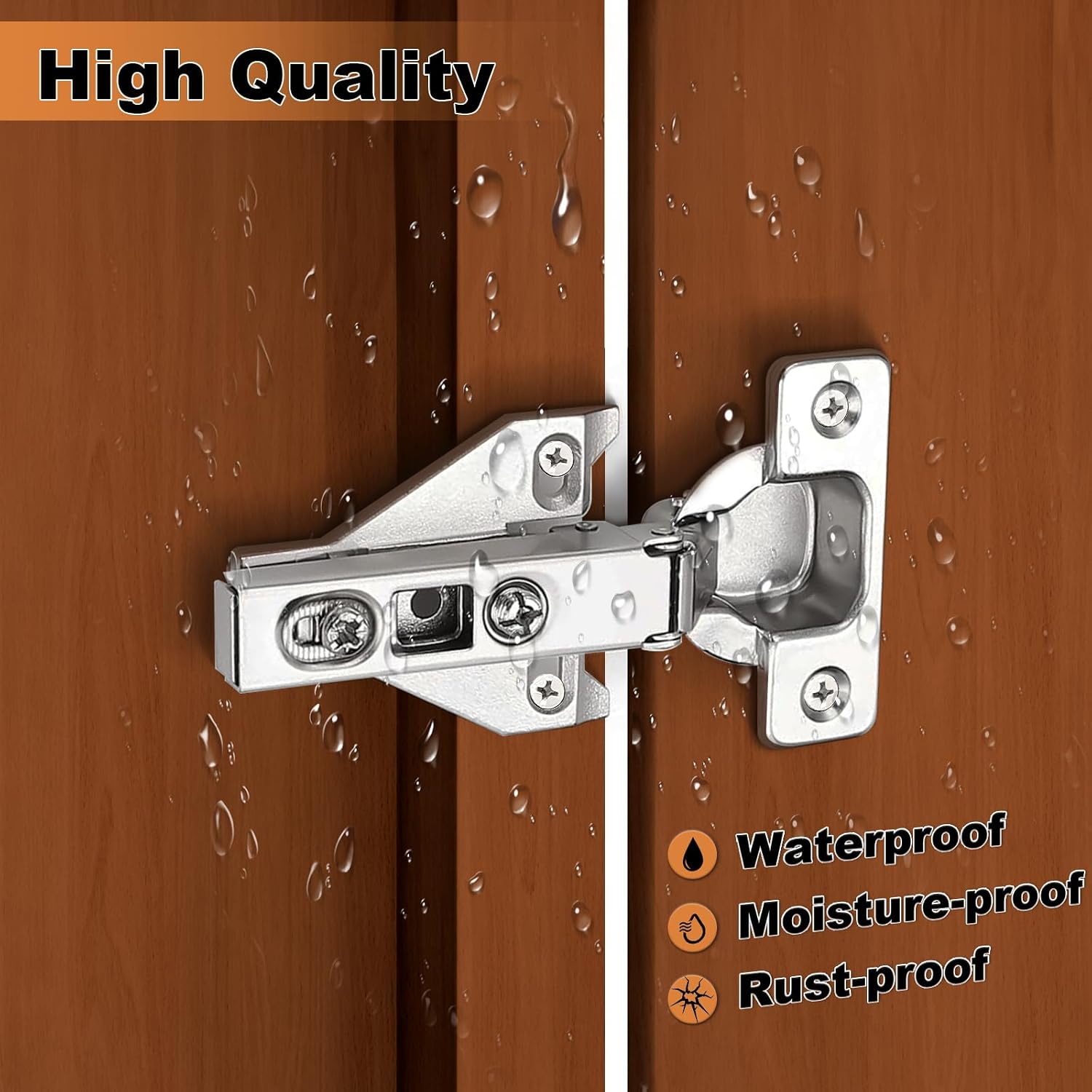 Probrico Soft Opening Kitchen Cabinet Hinges 10 Pair (20 Pack), Brushed Satin Nickel Face Frame Mounting Concealed Hinges for Kitchen Cupboard Hardware, with Mounting Screws