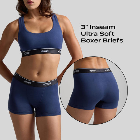 Woxer Womens Boxers - Star 3" Boy Shorts Underwear for Women - Boxer Briefs