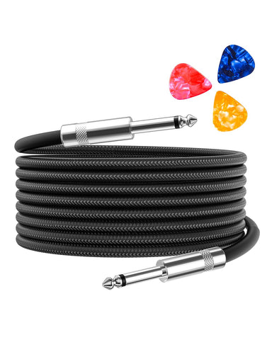 Aqdocvf Guitar Cable, Guitar Cord 20ft, with Random‑Color Picks