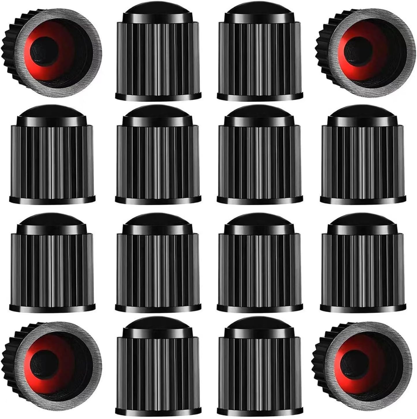 Tire Valve Stem Caps The Upgraded Version has a Sealing Ring for Car, Motorbike, Trucks, Bike, Bicycle （Black） (24)