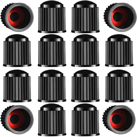 Tire Valve Stem Caps The Upgraded Version has a Sealing Ring for Car, Motorbike, Trucks, Bike, Bicycle （Black） (24)