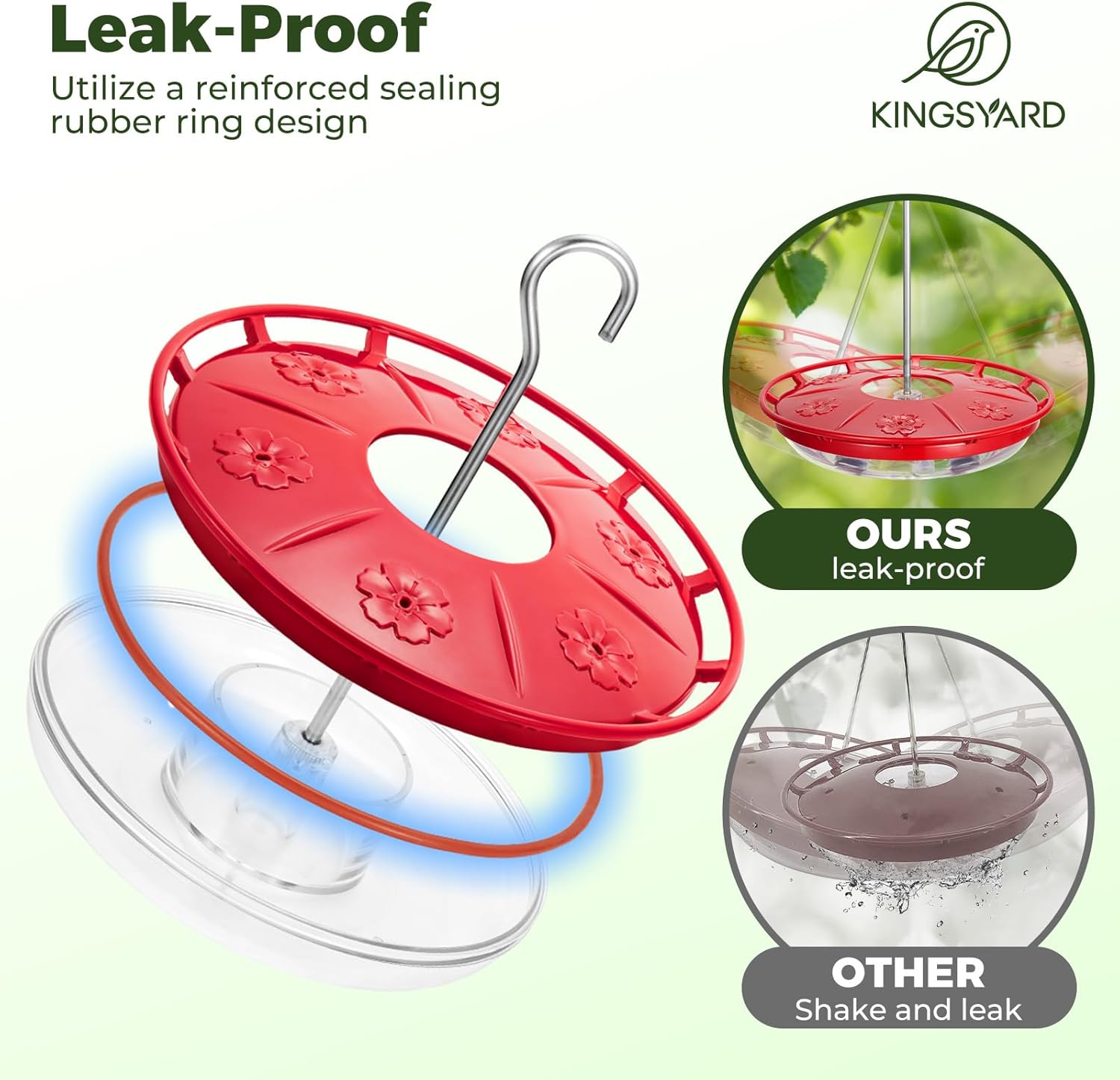 Kingsyard 6 Feeding Ports Saucer Hummingbird Feeders for Outdoors Hanging