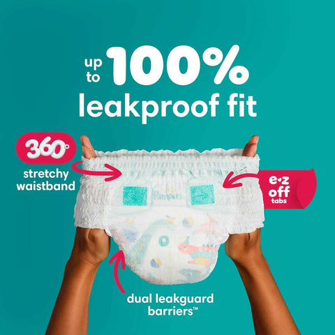 Pampers Diapers - Cruisers 360° - Size 8, 74 Count, up to 100% Leakproof Fit, Designed for Active Babies, Pull On Diaper