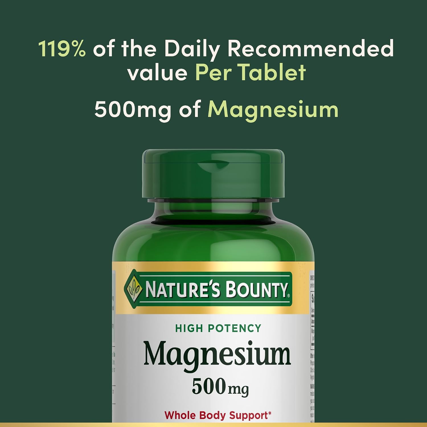 Nature's Bounty Magnesium 500 mg Tablets (Pack of 1)